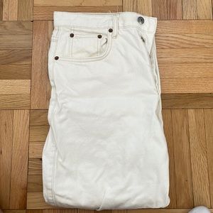 ZARA baggy white cropped jeans